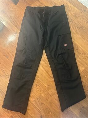Men's Black Cargo Work Pants with Utility Pockets